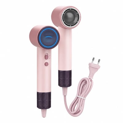 Mini haardroger - 1600 W - koude en warme lucht met 3 snelheden - geconcentreerd mondstuk - 1,8 m los apparaat