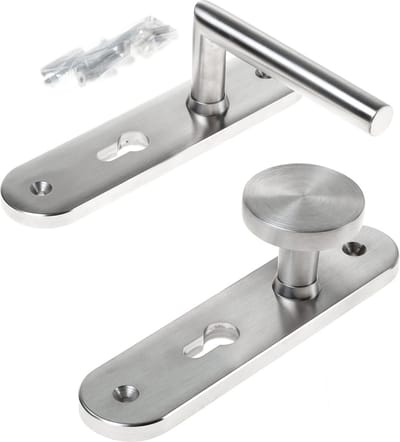 Knop-/krukgarnituur roestvaststaal massief hks-model afgerond PC55