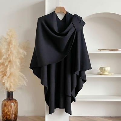 Poncho d'hiver chaud pour femme, châle de couleur unie, couverture de designer double face, écharpe de luxe, cape féminine, cape en cachemire pashmina white