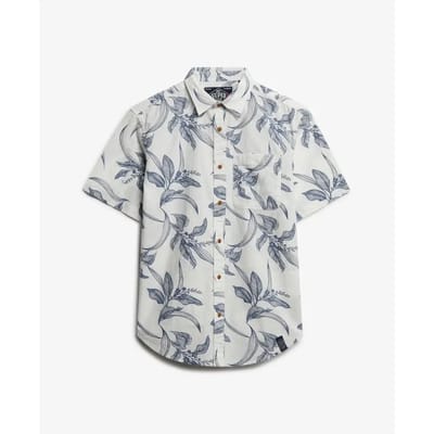 Superdry Vintage Loom Overhemd Met Korte Mouwen Wit S Man