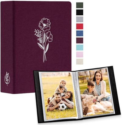 Dailygoods- Fotoalbum 10x15 cm - Klein - Insteekvakjes - 2 Stuks - Linnen Omslag - Waterdicht/Zuurvrij - Portretalbum