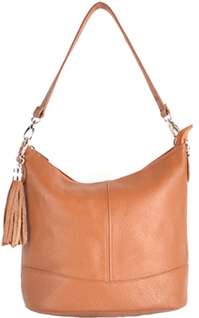 Giuliano lederen schoudertas Inaya - Bruin - Dames - Made in Italy