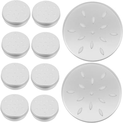 Geurtrainingsdozen Honden - Snuffelspel Container - Hondengeur Oefenen - Gatenontwerp Deksel - 10 stuks - Zilver
