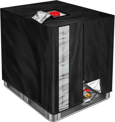 Afdekzeil 1000 liter voor watertank met kijkvenster - Beschermhoes voor IBC-container