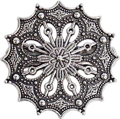 Fako Bijoux® - Vestsluiting Broche Rond - Vestclip - Vestsluiting - Ster - 40mm - Zilverkleurig