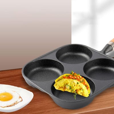 Eierpan met Antiaanbaklaag - Omeletpan Koekenpan - Snel Ontbijt Maken - Vakken Voorkomen Overloop - 34 cm x 18 cm