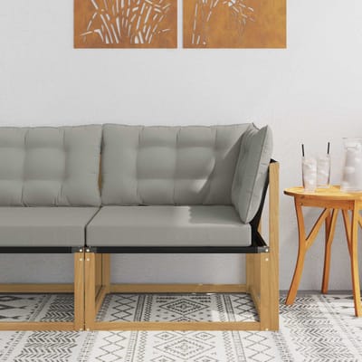 vidaXL - Buitenhoekbank - Massief - Acacia - Hout - Wit