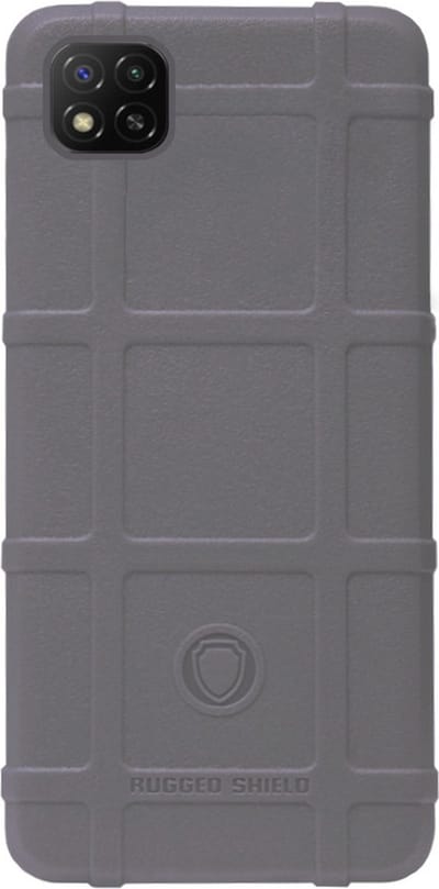 RUGGED SHIELD Rubber Bumper Case Hoesje Geschikt voor Xiaomi Redmi 9C - Grijs