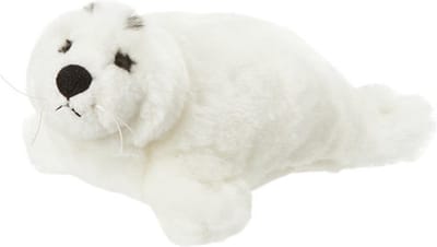 Nature Plante Pluche zeehond - knuffel - zachte pluche stof - wit - 16 cm - zeedieren knuffel
