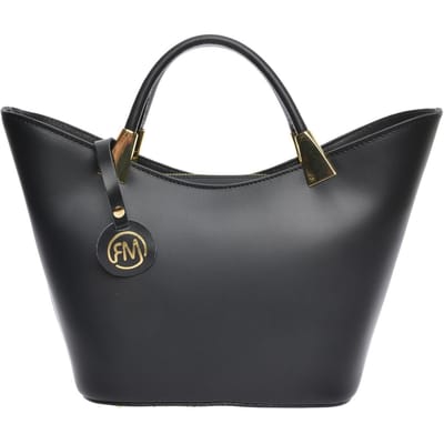 Roberta M Zwart Rundleer Tas