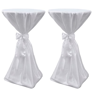 vidaXL - Statafelhoes - met - strik - 60cm - Wit - (2 - stuks)