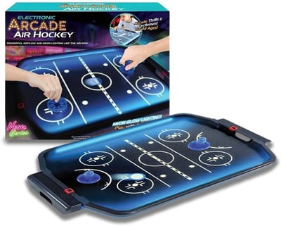 Elektronische Air Hockey - Tafelblad Spel - Gezinsvermaak - LED Verlichting - 48x33x8 cm - Multicolor