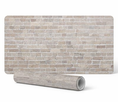 Antislip bureauonderlegger met bakstenen muurmotief, retro, 90x45 cm
