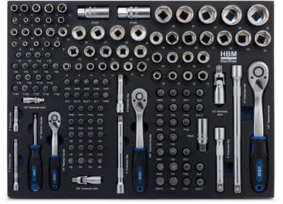 HBM inlay met doppenset, ratelset 145-delig