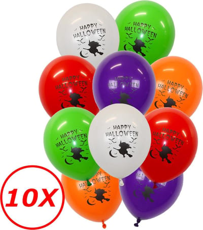 Halloween Versiering Decoratie Helium Ballonnen Feest Versiering Halloween Accessoires Ballon Mix Heks – 10 Stuks
