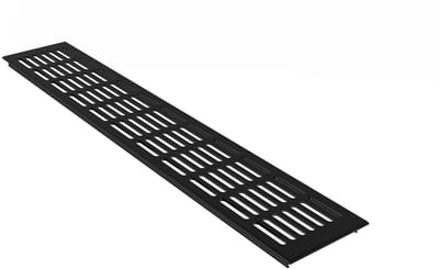 Dailygoods - Aluminium Ventilatierooster - Ventilatieoplossing - 100mm x 1000mm - Zwart - Hoogwaardig Aluminium - Geschikt voor Nissen en Kamers