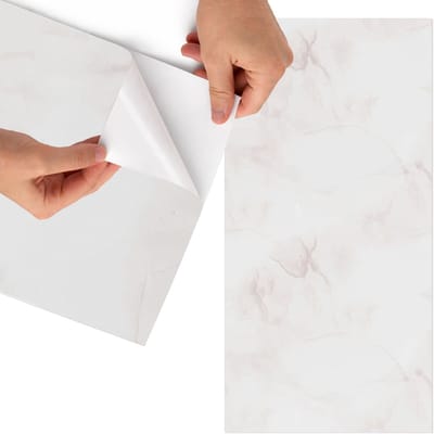 Tulup Meubelfolie - Een subtiele steen Decoratiefolie - 75x150 cm - Wit Meubelfolie - Decoratiefolie - Minimalist Meubelfolie - Meubel Wrap Folie - Woonkamer decoratie - Abstractie