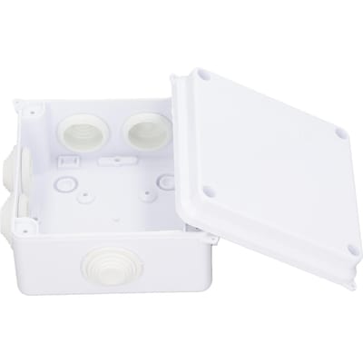 Boîte de Jonction 100x100x70mm IP65 Étanche Pré-percée Boîtier Électrique avec Bouchon en Caoutchouc pour