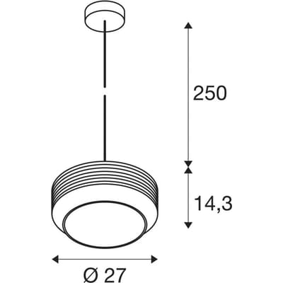 SLV Hanglamp Pantilo Rope 27, zwart/grijs/zilver Glas Ø 27 cm