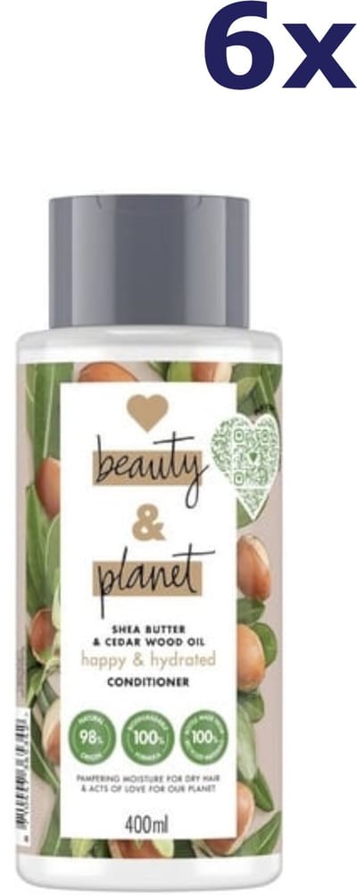 Love Beauty and Planet - Conditioner Shea butter en Sandalwood - 6 x 400 ml