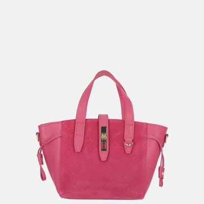 Charm London handtas suede/leer fuchsia