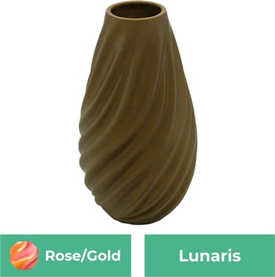 Lunaris moderne vaas – Decoratieve vaas - Roze / Goud - 3d geprinte vaas – geschikt voor droogbloemen - 20CM