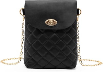 Dames Schoudertas met Gevoerde Schouderband, Kleine PU Leren Telefoonhoes met Metaalriem, Stijlvol en Praktisch Accessoire