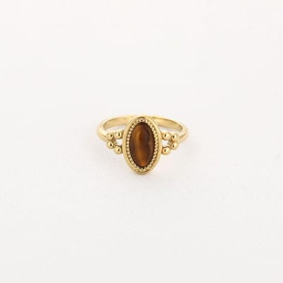 Bijoutheek Ring (Sieraad) Tribal Dots Tigers Eye