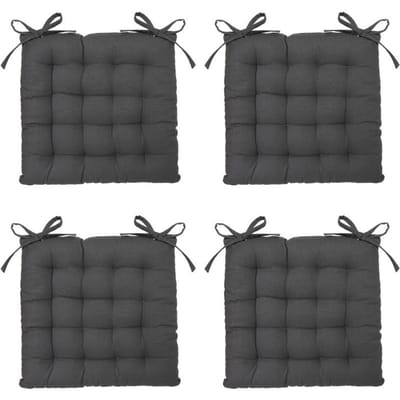 Eazy Living Stoelkussen Basile Donker Grijs – 38 cm x 38 cm – 4 Stuks