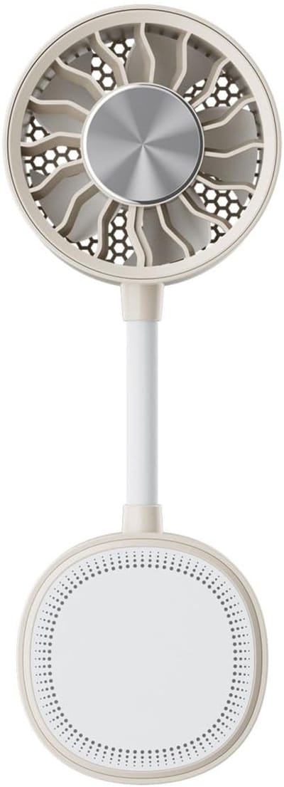 LISM-Zomerventilator met magneetsluiting, draagbare koelventilator met USB-oplaadfunctie, tafelventilator (gebroken wit)