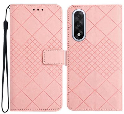 Coverup Hoesje - Geschikt voor OnePlus Nord 5 Hoesje - Coverup Rhombus Book Case - Roze