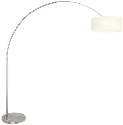 Vloerlampen Staalkleurige booglamp Sparkled Light 9903ST - Metalen en textiel, hoogte verstelbaar, 230 cm uitschuifbaar, moderne stijl, Steinhauer