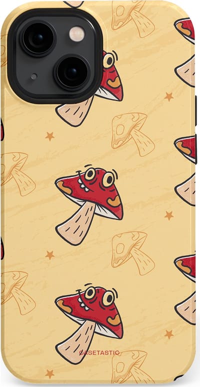 Casetastic Hoesje Geschikt voor Apple iPhone 13 Mini Magsafe - Stijlvolle Beschermende Duo-layer Case - Vrolijke Paddestoel