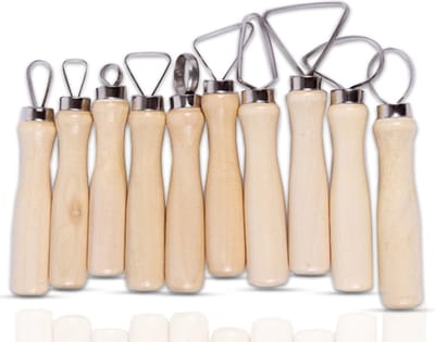 ArtJo 10-delige bandmirettes Klei Gereedschap Pottenbakken Boetseren Boetseer Set - Beeldhouwen - Boetseergereedschap -Mirettes - Keramiek/Polymeer/Boetseerklei - Modelleer – Kleigereedschap