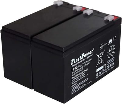 Lood Gel Accu - Vervangende Batterij - Noodstroom Systemen - Onderhoudsvrij Gesloten Systeem - 7Ah 12V - Zwart