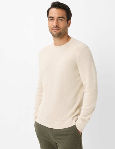 Brax Heren Trui  Style ROY beach, lichtbeige, maat XS