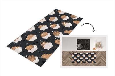 Keukenloper - Loper keuken - Patroon - Jongens - Dino - Kinderen - 120x50 cm - Keukenloper vinyl