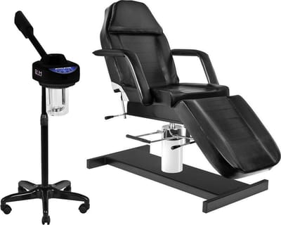 MBS Behandelstoel volledige set - Professioneel - Manicure - Pedicure - Gezichtsbehandeling - zwart - Incl. Hoes - Vapozone(52)