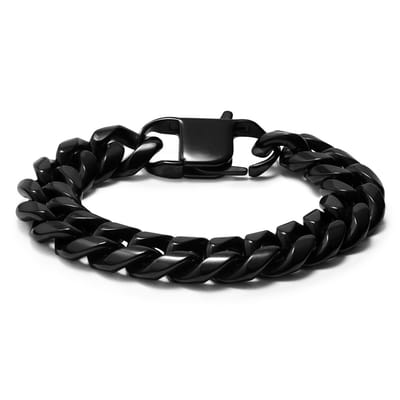 14 mm Zwarte Stalen Schakelarmband