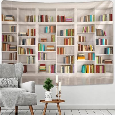 Gobelin retro Magische boekenkast wandkleed Mysterieuze bibliotheek wandkleden muurdecoratie kunst plaid slaapkamer woonkamer huis 70X100cm