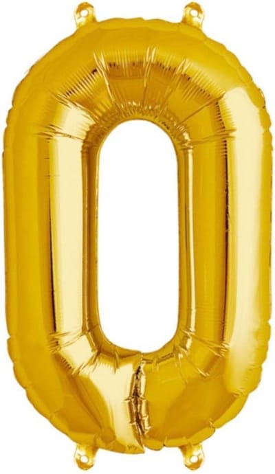 Gouden Folieballon Cijfer 0 - Reuzengetal Ballon van 100 cm voor Feesten en Verjaardagen