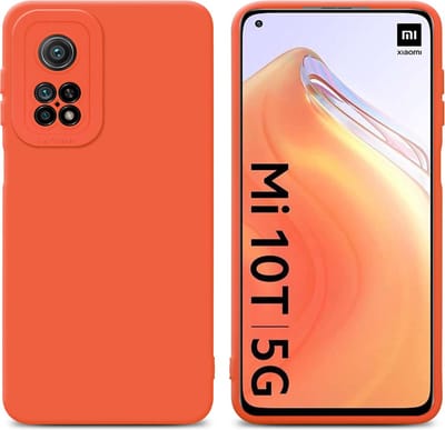 Cadorabo Hoesje geschikt voor Xiaomi Mi 10T / Mi 10T PRO in FLUID ORANJE - Beschermhoes gemaakt van flexibel TPU silicone Cover Fluid Case