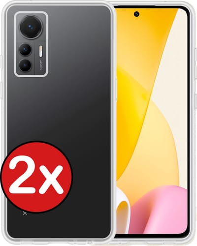 Hoesje - 2 Stuks - Geschikt voor Xiaomi 12 Lite - Sterk & Shockproof - Telefoonhoes - Back Cover - Case Siliconen - Telefoon Hoes - Transparant