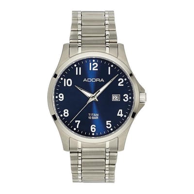 Adora horloge met datum volledig titanium band AB6348 saphir glas