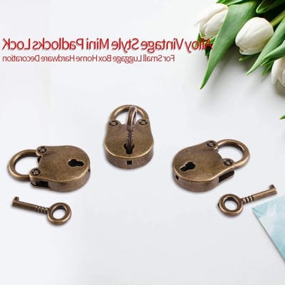 Allecto - 3-delige Mini Hangslot Set - Sleutels - Vintage Antiek Stijl - Geschikt voor Luggage - Perfect voor Sieraden - Handig voor Opslag