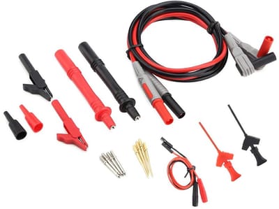Meetsnoerenset, Akozon P1300C elektronische digitale multimeter Meetsnoeren met krokodillenklemmen Verwisselbare sondepunten Set van flexibele plastic snoeren