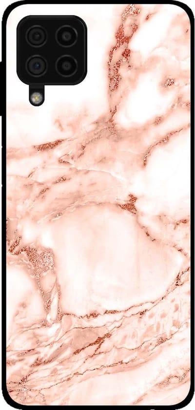 Smartphonica Telefoonhoesje voor Samsung Galaxy A22 4G marmer look - backcover marmer hoesje - Wit Rosé Goud geschikt voor Samsung Galaxy A22 4G