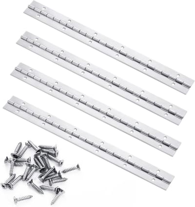 Stalen Piano Haken met Schroeven en Tape, Ideaal voor Kastdeuren en Piano-installaties, 30 cm Lang, Set van 4 Stuks