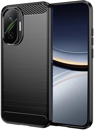 Hoesje geschikt voor Xiaomi Poco F7 - Techsuit Carbon Silicone Back Cover - Zwart