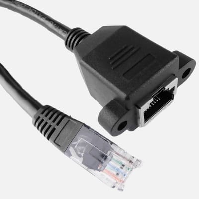 BeMatik - Categorie 6 UTP-kabel met connector voor bevestiging aan mannelijk paneel tot 3 m zwart vrouwelijk